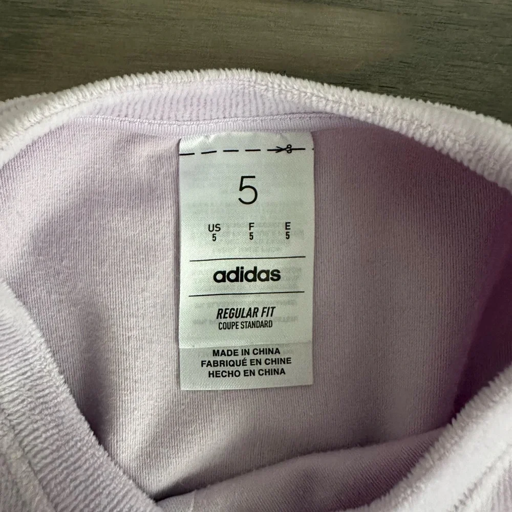 ADIDAS GIRLS VELOUR SWEATSHIRT AND SWEATPANTS